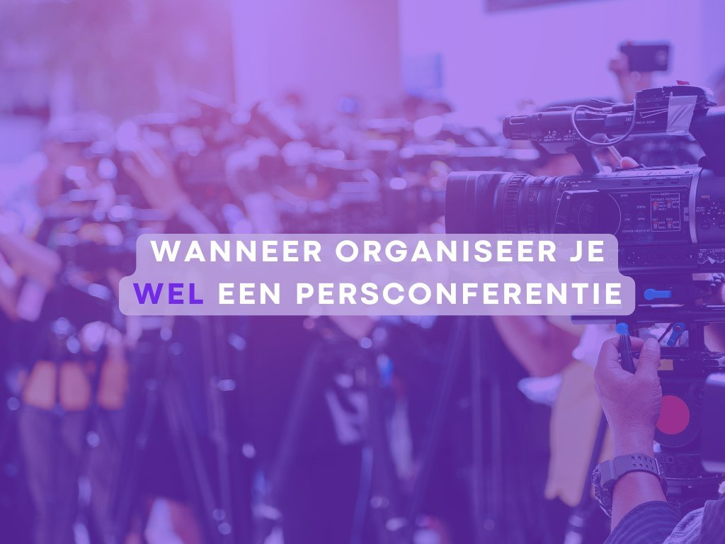 Rij camera’s van persfotografen, artikel over wanneer je wel een persconferentie organiseert