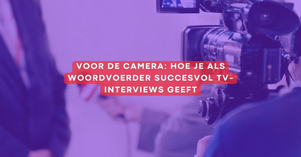 Cameraman filmt een interview, artikel over tv-interviews geven als woordvoerder