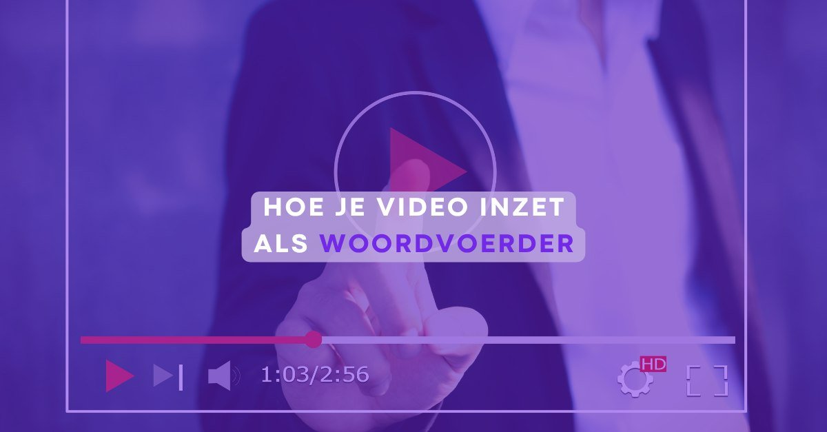 Videospeler met afspeelknop, artikel over video inzetten als woordvoerder
